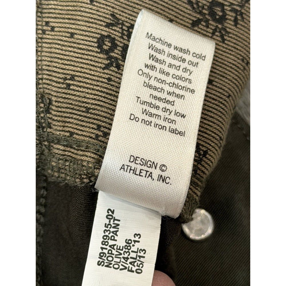 Athleta Womens Olive Army Green Nopa Cargo Utility Pants S-32 Waist - Picture 7 of 8